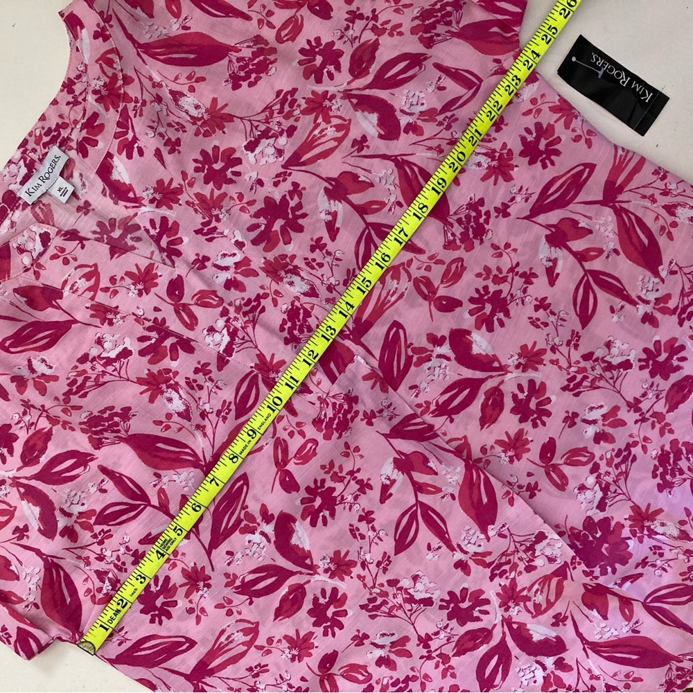 Kim Rogers Pink Floral Blouse XL NWT - Picture 6 of 7